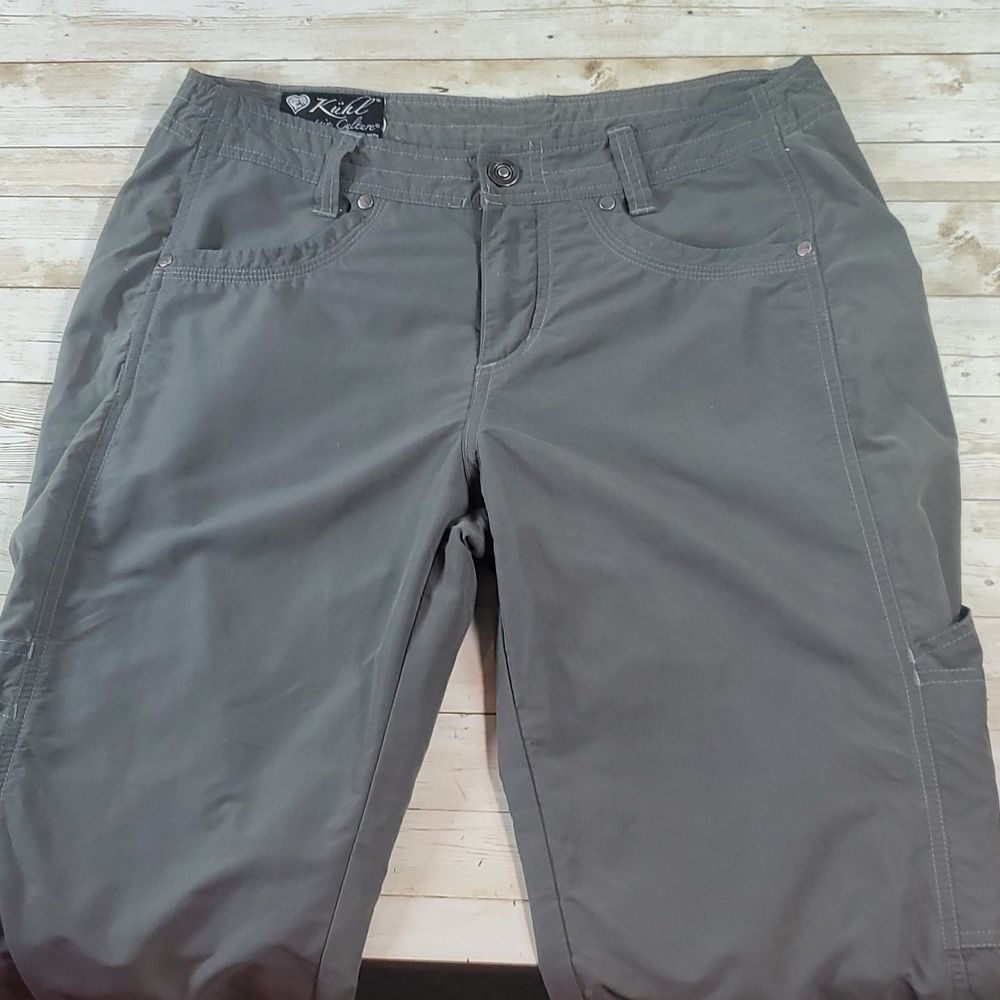 Kuhl Forester Convertible Zip-Off Full-Length to Capri Pants Size 6 Gray/Green - Picture 3 of 14